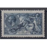 Stamp, GB, 10/- Waterlow, Seahorse, indigo-blue , SG 402, mounted mint, catalogue value £1200