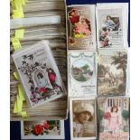 Postcards, 600 mixed age greetings cards inc. Christmas, New Year, Birthday, Easter, various