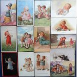 Postcards, Tony Warr Collection, a selection of approx. 64 artist drawn cards of children, the