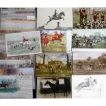 Postcards, Equestrian, a collection of 70+ Equestrian cards, mostly hunting-related cards inc. Gruss