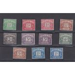 Stamps, postage dues 1914-1922 SG D1-D8 plus shades, mint (1 1/2d chestnut unmounted mint) SG