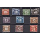 Stamps, postage dues 1955-1957 SG D46 - D55, unmounted mint cat £475