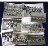 Football press photos, a collection of 9 original press photos, four featuring French club Racing