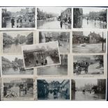 Postcards, Hertfordshire, a selection of 13 printed cards of the Watford floods for 1903, 1906, 1907