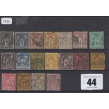 Stamps, France, a collection of 18, 1876 used stamps, catalogue value £375