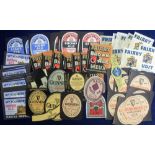 Beer labels, a selection of approx. 97 UK labels , 12 different examples in varying degrees of