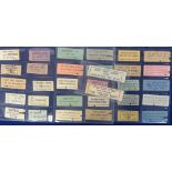 Ephemera WW2, 35 Travel Tickets with propaganda message on the backs, all different e.g. 'Join the