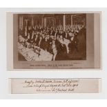 Rugby postcard, published by Gerome, photographic image showing scene from dinner event held to