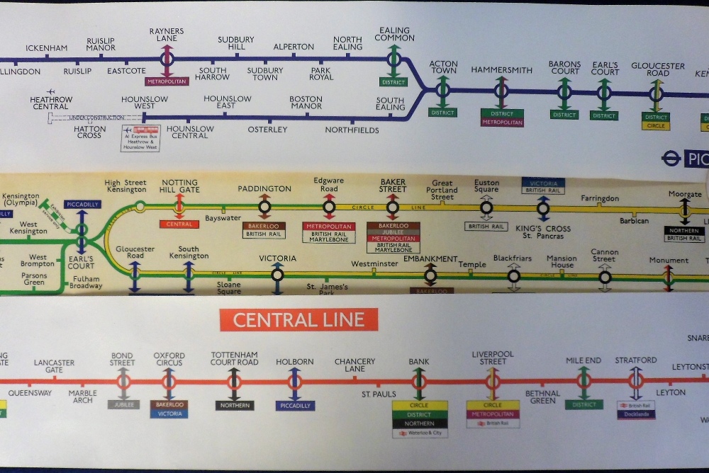 Railwayana, London Underground, 20+ internal carriage line and route maps of various ages most on - Image 3 of 3