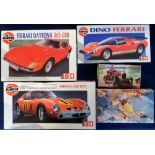 Airfix Model Kits, 5 unmade kits comprising Ferrari Daytona, Ferrari 250 GTO, Ferrari Dino, Morris