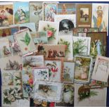 Tony Warr Collection, Ephemera, 100+ Victorian and early 20thC Greetings Cards to include frilled