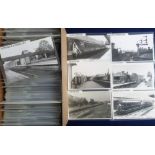 Postcards, Railway interest, modern plain back photo reproduction of station interiors & some