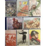 Postcards, Fascist Italy, 8 cards, inc. occupation of North East Africa, Mussolini, Propaganda,