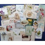 Tony Warr Collection, Ephemera, 100+ Victorian and early 20thC Greetings Cards to include die cut,