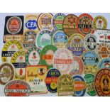 Beer labels, a selection of 30 different labels, various shapes and sizes, (a few with contents),