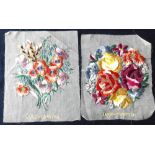 Tobacco silks, Germany, Lande, two, large, silk embroidered flower on net material (both gd) (2)