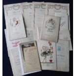 Ephemera, a collection of 25+ dinner menus, early 1900's to 1950's, many from the 1920's, inc.