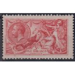 Stamp, GB, 5/- Waterlow, Seahorse, rose/carmine SG 401, unmounted mint, catalogue value £1300
