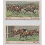 Cigarette cards, Horseracing, Boguslavsky, Big Events on the Turf, 2 type cards, 'P' size, nos 5 & 6