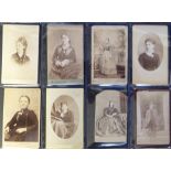 Photos, a collection in modern album of approx. 200 Cartes de Visite, the majority family portraits,