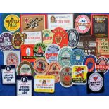 Beer labels, a mixed selection of 30 different labels, (6 with contents) various shapes, sizes,