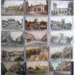 Postcards, Shropshire, a mixed collection of RP's (43) & printed (66) including Shrewsbury, Church