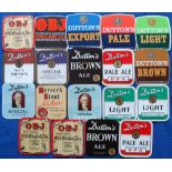 Beer labels, Dutton's, Blackburn, a mixed selection of 18 labels (7 with contents and a duplicate)