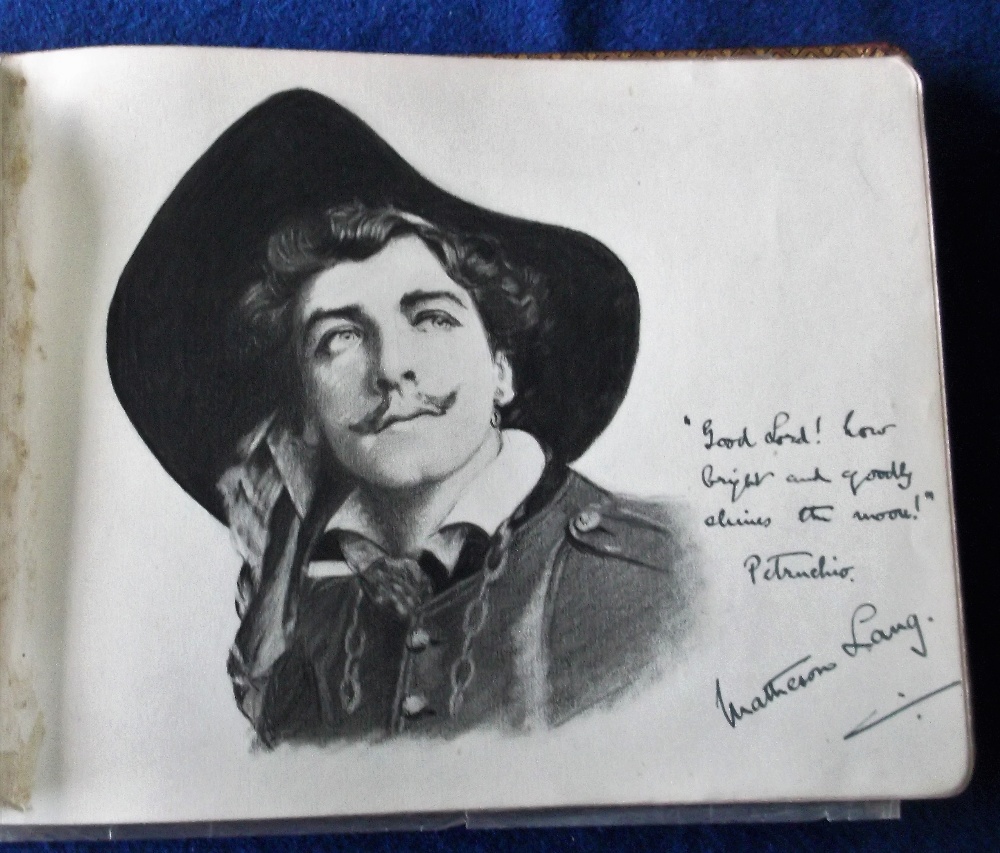 Ephemera, Theatre, a fine sketch book (album) in pencil and charcoal of Edwardian and later stars of - Image 2 of 9