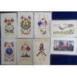 Postcards, Tony Warr Collection, a selection of mainly military WWI embroidered silks inc. Royal