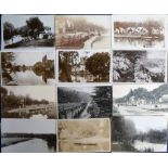 Postcards, a collection of 30+ cards, RP's and printed inc. Shiplake, (5 RP's including campsite),