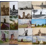 Postcards, collection of approx. 50 UK and foreign windmills inc. RPs at Wimbledon, Outwood, Cley,