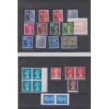 Stamps, collection of QEII varieties housed in a green postcard album. Includes Isle of Man with