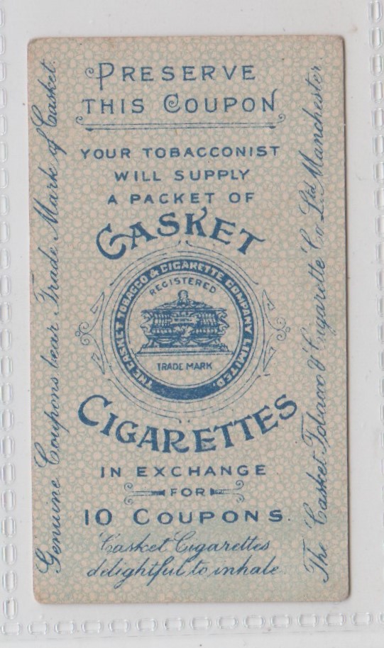 Cigarette card, Football, The Casket Tobacco & Cigarette Co Ltd, Manchester, Football Fixture - Image 2 of 2