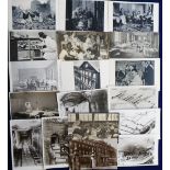 Postcards, London Hospitals, military, WW1 and WW2, blitz damage, few postcard size, plain back with