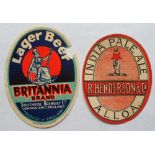 Beer labels, Southside Brewery Co London, Britannia Brand Lager Beer, (100mm high) (vo) (edge