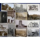 Postcards, a collection of 90 RP's all UK locations, mostly unidentified, inc. churches, country