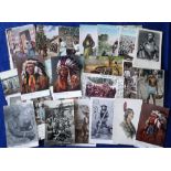 Postcards, ethnic, selection of 75 cards inc. red Indian, North African, Nigeria tribal, Zulu, India