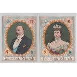 Trade cards, Colman's, King Edward 7th Coronation Series, 'XL' size, plain back (set?, 18 cards) (