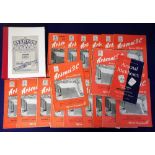 Football programmes, Arsenal homes 1949/50, set of 21 home League games also away v Everton, plus