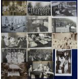 Postcards, Hospitals & Medical, 9 RP's and 3 printed cards including World War 1 Christmas