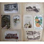 Postcards, a mixed selection of 200+ vintage cards in corner-mount album, subjects include