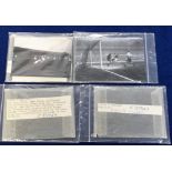 Football photographs, 4 glass negatives showing Football match action, 3 from Tottenham v Charlton