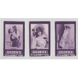 Cigarette cards, Ogden's, Actresses, Tabs type issues, plain backs, three cards, all with fronts