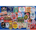 Beer labels, a mixed selection of 30 different labels (5 with contents), various shapes, sizes and