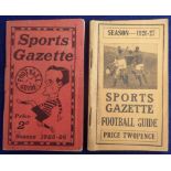 Football, Sports Gazette Football Guides for season 1925/26 & 1926/27 produced by The North