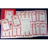 Football programmes, Arsenal FC 1947/48 Championship Winning Season, set of 21 home League