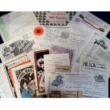 Ephemera, Typewriting, advertisements, invoices, magazine pull-outs, etc. most dating from late 19th