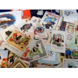 Ephemera, Cats 95+ cat related greetings cards and Liebig cards together with cigar advertising
