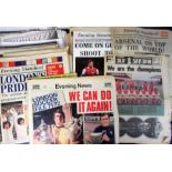 Football, Arsenal FC, a large collection of special supplement Newspapers, Magazines, extracts