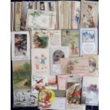 Postcards, Tony Warr Collection, a selection of approx. 134 greetings cards, mostly Valentines,